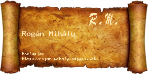 Rogán Mihály névjegykártya